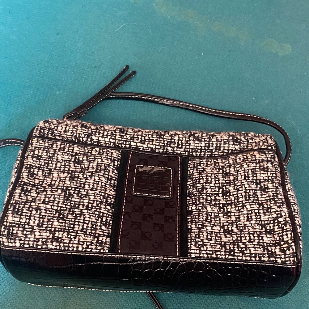 Black and White Tweed Women's Bag